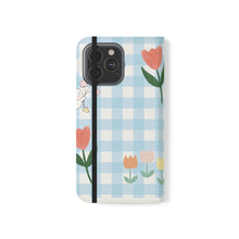 Load image into Gallery viewer, Pastel Blue Gingham iPhone Flip Case