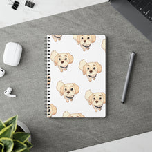 Load image into Gallery viewer, A5 Spiral Notebook — Cute Cream Puppy Pattern Lined Journal