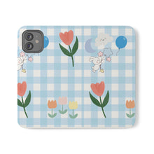 Load image into Gallery viewer, Pastel Blue Gingham iPhone Flip Case