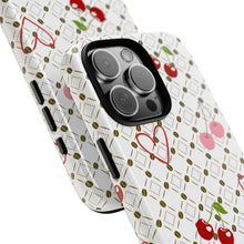 Load image into Gallery viewer, Cherry Hearts Tough Phone Case – Cute Retro Cherry Pattern Protective Cover