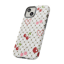 Load image into Gallery viewer, Cherry Hearts Tough Phone Case – Cute Retro Cherry Pattern Protective Cover
