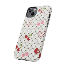 Load image into Gallery viewer, Cherry Hearts Tough Phone Case – Cute Retro Cherry Pattern Protective Cover