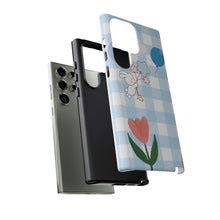 Load image into Gallery viewer, Pastel Blue Gingham Phone Case — Tough Cases