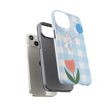 Load image into Gallery viewer, Pastel Blue Gingham Phone Case — Tough Cases