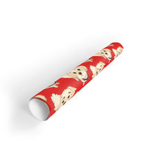 Load image into Gallery viewer, Dog Christmas Wrapping Paper Roll — Red Holiday Gift Wrap