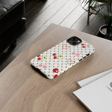 Load image into Gallery viewer, Cherry Hearts Tough Phone Case – Cute Retro Cherry Pattern Protective Cover