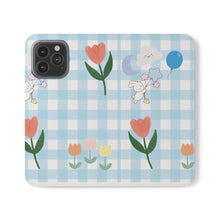 Load image into Gallery viewer, Pastel Blue Gingham iPhone Flip Case