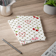 Load image into Gallery viewer, Cherry Heart A5 Notebook — Cute Retro Cherry Pattern Journal
