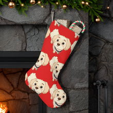 Load image into Gallery viewer, Cute Puppy Christmas Stocking – Red Santa Stocking with Cartoon Dog Pattern