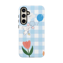Load image into Gallery viewer, Pastel Blue Gingham Phone Case — Tough Cases