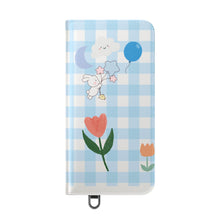 Load image into Gallery viewer, Pastel Blue Gingham iPhone Flip Case