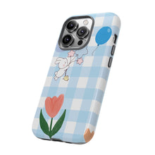 Load image into Gallery viewer, Pastel Blue Gingham Phone Case — Tough Cases