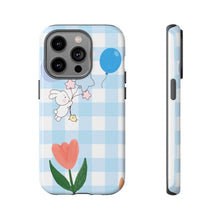 Load image into Gallery viewer, Pastel Blue Gingham Phone Case — Tough Cases