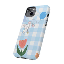 Load image into Gallery viewer, Pastel Blue Gingham Phone Case — Tough Cases
