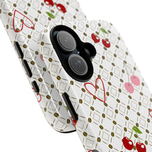 Load image into Gallery viewer, Cherry Hearts Tough Phone Case – Cute Retro Cherry Pattern Protective Cover