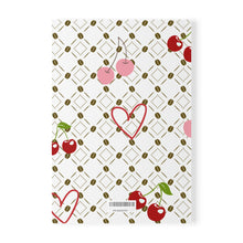 Load image into Gallery viewer, Cherry Heart A5 Notebook — Cute Retro Cherry Pattern Journal