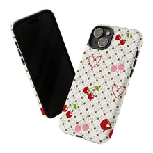 Load image into Gallery viewer, Cherry Hearts Tough Phone Case – Cute Retro Cherry Pattern Protective Cover