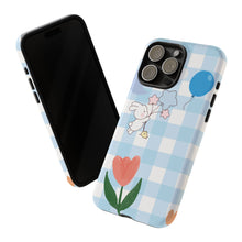 Load image into Gallery viewer, Pastel Blue Gingham Phone Case — Tough Cases