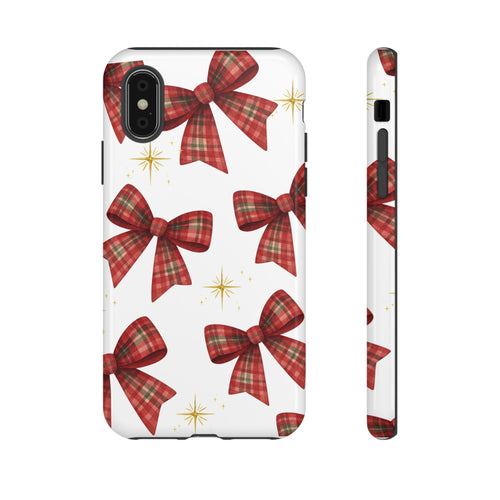 Christmas Bow Phone Case — Festive Red Gift Bow Holiday Phone Cover