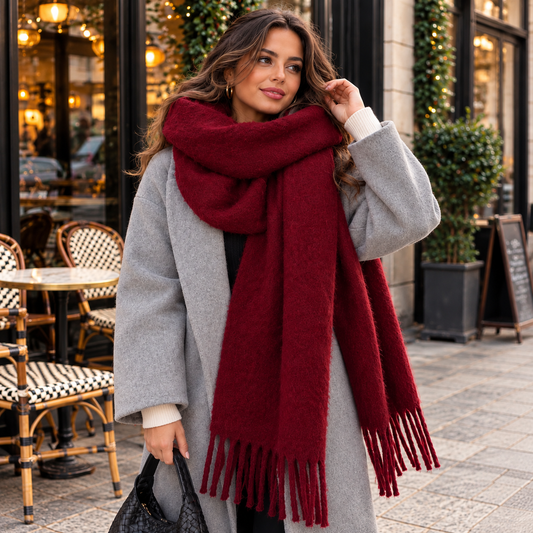 Autumn Burgundy Scarf