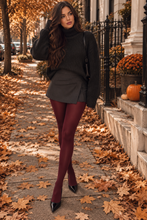 Load image into Gallery viewer, DAVINA Red Burgundy Tights