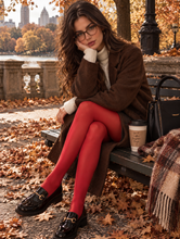 Load image into Gallery viewer, RUBY Red Autumn tights