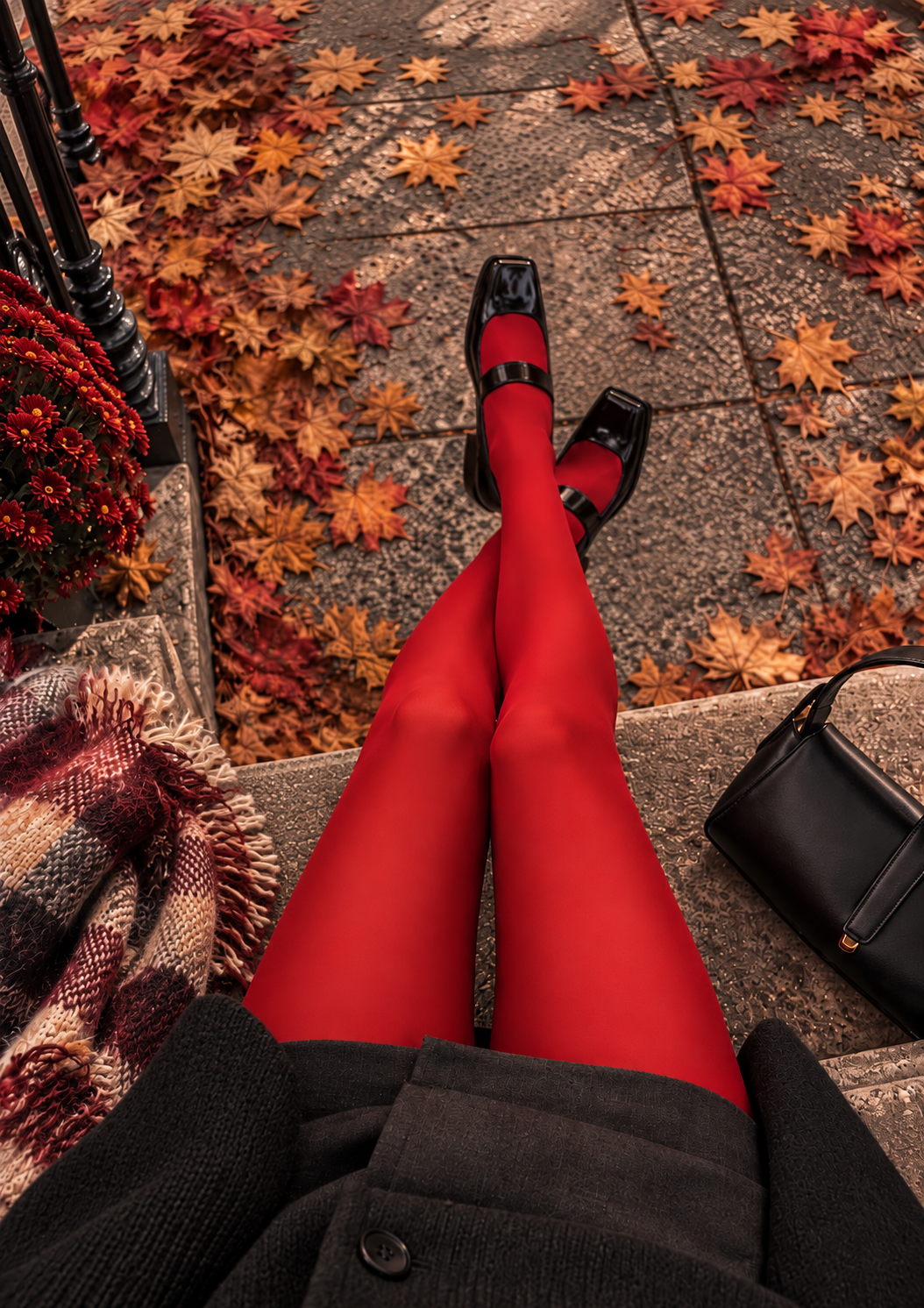 The Scarlett Red Tights – Opaque Statement Tights for Women