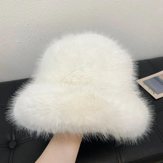 Fluffy Winter Bucket Hat - Shy and vibe 