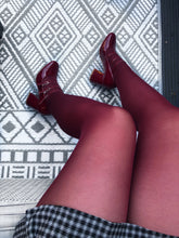 Load image into Gallery viewer, DAVINA Red Burgundy Tights