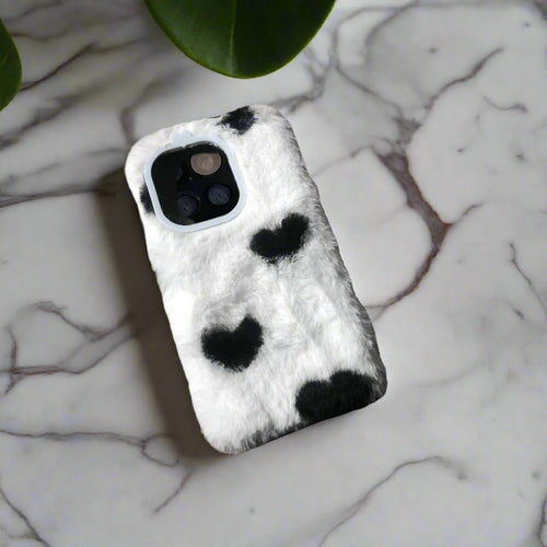 Black and White Fluffy Phone Case