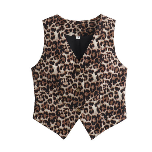 Leopard print waistcoat